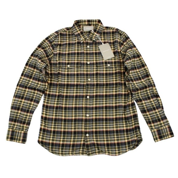 Everlane Men's The Brushed Flannel Shirt Black/Beech Size: M - Picture 4 of 5